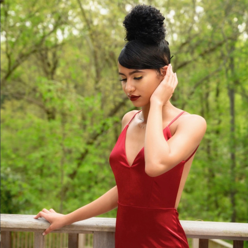 Red Satin Gown